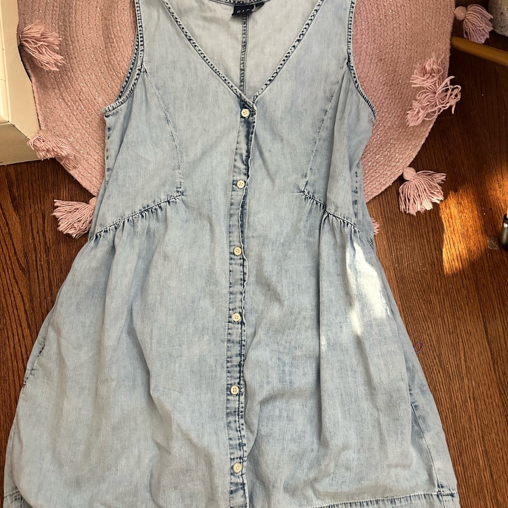 GAP Light Blue Denim Maxi Dress